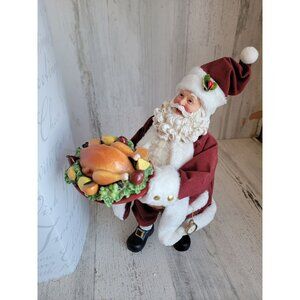 Clothtique Santa Gives Thanks thanksgiving turkey meal Dept 56‎ RARE 4033650